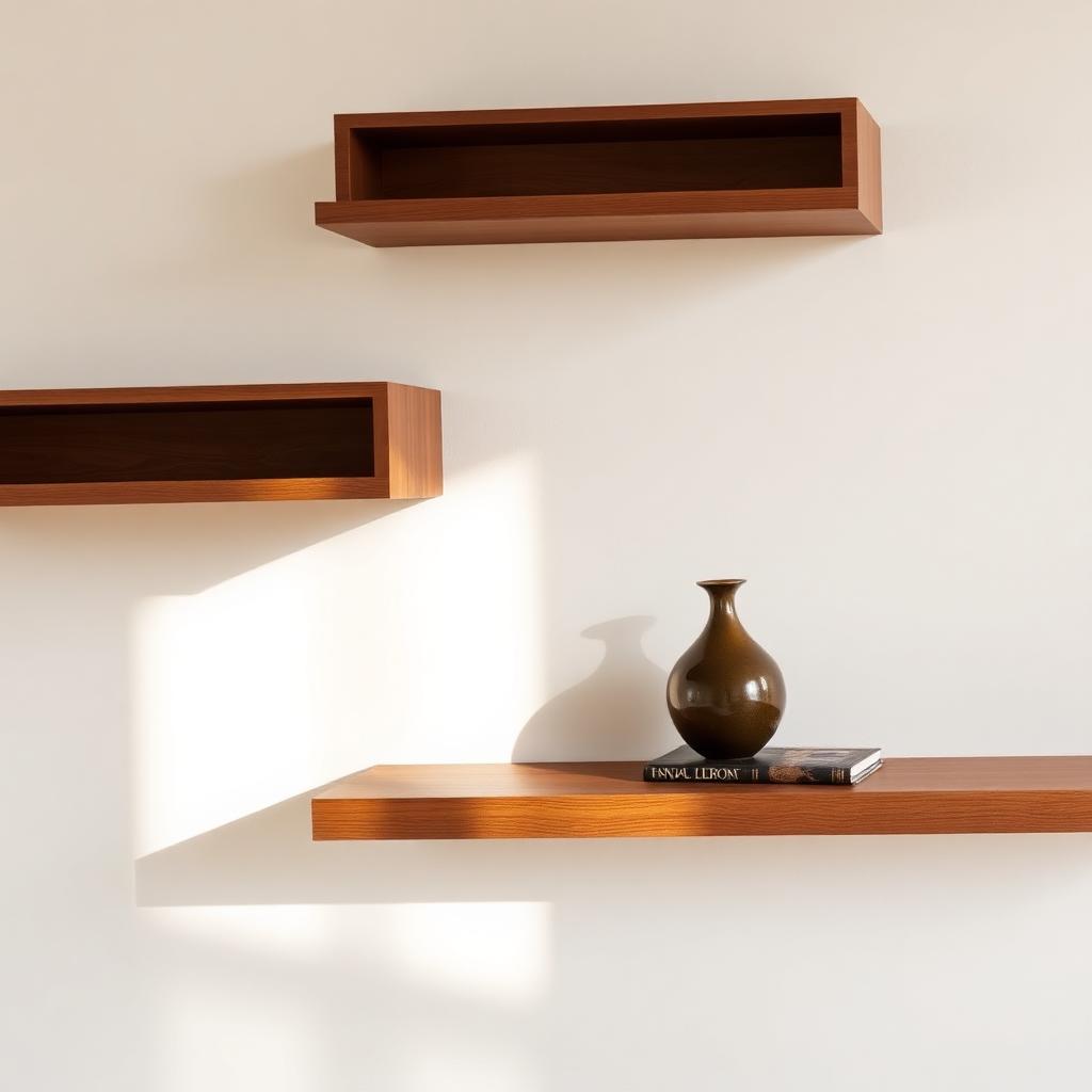 Bespoke Walnut Floating Shelving Unit